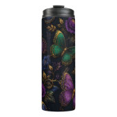 Donker Elegant Vlinderpatroon Thermosbeker (Voorkant)