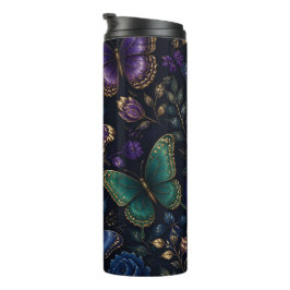 Donker Elegant Vlinderpatroon Thermosbeker