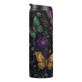 Donker Elegant Vlinderpatroon Thermosbeker