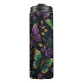 Donker Elegant Vlinderpatroon Thermosbeker (Voorkant)