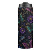 Donker Elegant Vlinderpatroon Thermosbeker (Voorkant)
