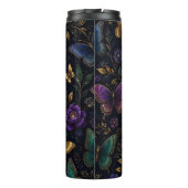 Donker Elegant Vlinderpatroon Thermosbeker (Achterkant)