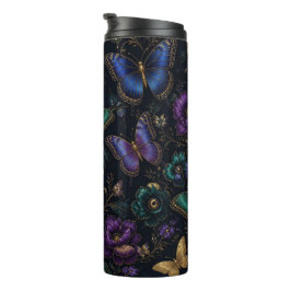 Donker Elegant Vlinderpatroon Thermosbeker