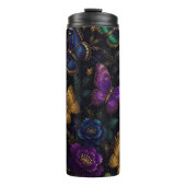 Donker Elegant Vlinderpatroon Thermosbeker (Voorkant)