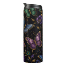 Donker Elegant Vlinderpatroon Thermosbeker