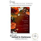 Donker Elegant Zomer Zonsondergang Bloemen Bruilof Kaart