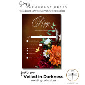 Donker Elegant Zomer Zonsondergang Bloemen Bruilof RSVP Kaartje