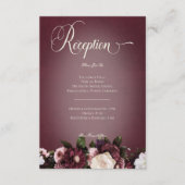 Donker Elegante Bourgogne Cream Blur Bloemen Recep Informatiekaartje (Voorkant)