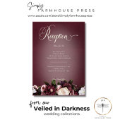 Donker Elegante Bourgogne Cream Blur Bloemen Recep Informatiekaartje