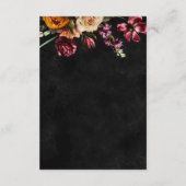 Donker Elegante Herfst Bloemen Bruiloft Details Informatiekaartje (Achterkant)