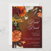 Donker Elegante Zomer Zonsondergang Bloemen Bruids Kaart (Voorkant)