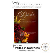 Donker Elegante Zomer Zonsondergang Bloemen Detail Informatiekaartje