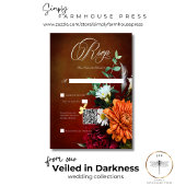 Donker Elegante Zomer Zonsondergang Bloemen Huweli RSVP Kaartje