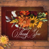 Donker Elegante Zomer Zonsondergang Bloemen Vaag B Bedankkaart