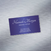 Donker en Deep Blue Ombre Elegant Script Magnetisch Visitekaartje (Voorbeeld)