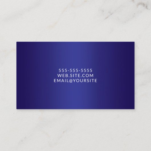 Donker en Deep Blue Ombre Elegant Script Visitekaartje (Achterkant)