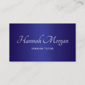 Donker en Deep Blue Ombre Elegant Script Visitekaartje (Voorkant)