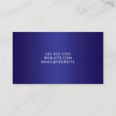 Donker en diep blauw Ombre Elegant Schrift Visitekaartje (Achterkant)