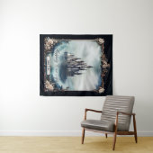 Donker en dromerig sprookjeskasteel wandkleed (In Situ (horizontaal))