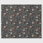 Donker en Gezellig Bos Bloemen Botanisch Cadeaupapier (Vlak)