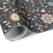 Donker en Gezellig Bos Bloemen Botanisch Cadeaupapier (Rol Hoek)