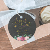 Donker en Goud Bloemen Liefde is Zoete Bruiloft Bedankjes Labels