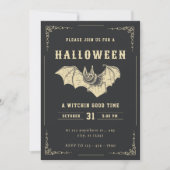 Donker en Goud Creatieve Halloween Feestuitnodigin Kaart (Voorkant)