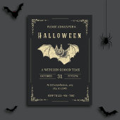 Donker en Goud Moderne Halloween Feest Uitnodiging