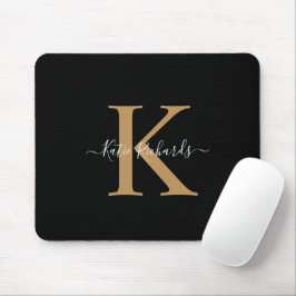 Donker en Goud Monogram Muismat
