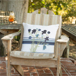 Donker en licht blauw buitenkussen