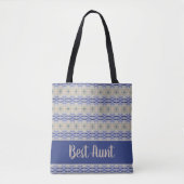 Donker en licht blauw tote bag (Voorkant)