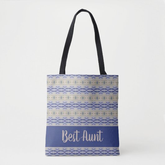 Donker en licht blauw tote bag (Voorkant)