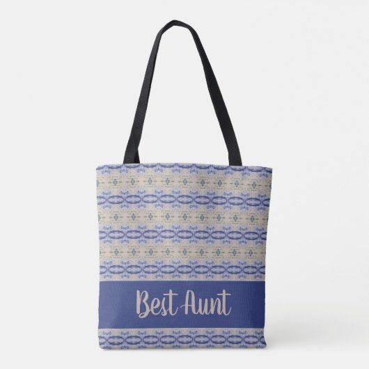 Donker en licht blauw tote bag (Achterkant)