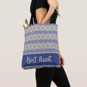 Donker en licht blauw tote bag (Dichtbij)