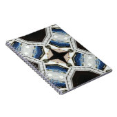 Donker en Licht Blauw Wit Design Notitieboek (Rechterzijde)