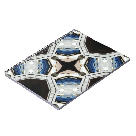 Donker en Licht Blauw Wit Design Notitieboek (Linkerzijde)