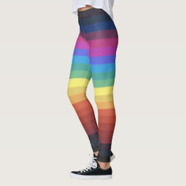 Donker en licht Regenboog horizontale strepen patr Leggings