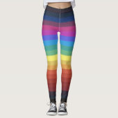 Donker en licht Regenboog horizontale strepen patr Leggings (Voorkant)