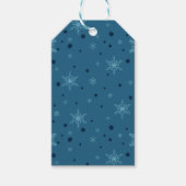 Donker en licht Turquoise Blue Snowflake Gift Labe Cadeaulabel (Voorkant)