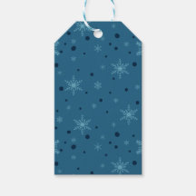 Donker en licht Turquoise Blue Snowflake Gift Labe