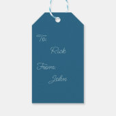 Donker en licht Turquoise Blue Snowflake Gift Labe Cadeaulabel (Achterkant)