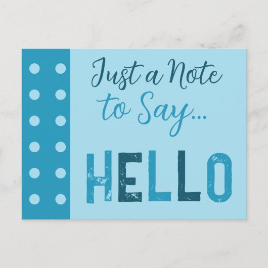 Donker- en lichtblauw. Alleen om hallo te zeggen Briefkaart (Voorkant)