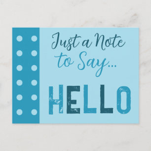 Donker- en lichtblauw, gewoon een bericht om hallo briefkaart