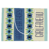 Donker en lichtblauw patroon groot cadeauzakje (Achterkant)