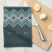 Donker en lichtblauw theedoek (Quarter Fold)