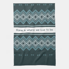 Donker en lichtblauw theedoek