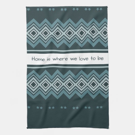 Donker en lichtblauw theedoek (Verticaal)