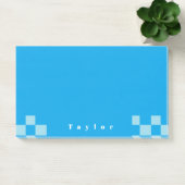 Donker en lichtblauw vierkant blokkenpatroon post-it® notes (Kantoor)
