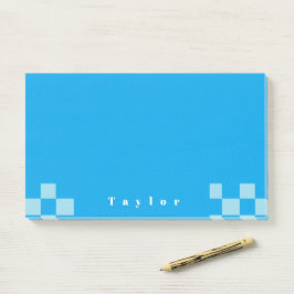 Donker en lichtblauw vierkant blokkenpatroon post-it® notes