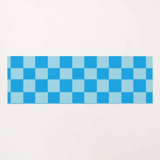 Donker en lichtblauw vierkant blokkenpatroon yogamat (Achterkant (horizontaal))